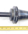 ER16 Collet Chuck Tool Holder With Four And Three Quarter Inch Projection for CNC Machining next to measuring tape