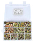 200 Pcs Zinc Alloy Threaded Nut Inserts Kit For Wood Furniture Nine Sizes M4 M5 M6 M8 M10 With Hex Socket Drive