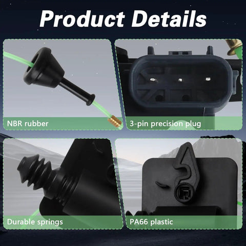Fuel Door Actuator Assembly For Honda Civic 2016 2017 2018 2019 2020 2021, details of NBR rubber, precision plug, durable springs, PA66 plastic