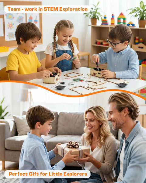 DIY Walkie Talkie Kit For Kids Age 8-14, Electronics Project Toy That Builds Problem Solving, Engineering Skills, And Creative Confidence, Super Fun Educational Building Kit Gift For Boys And Girls Ages 8 10 12 14, kids building circuits
