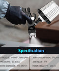 Pro Grade HVLP Spray Gun Kit With 1.4mm, 1.7mm And 2mm Nozzles, Air Regulator, And 10 Durable 600cc Cups With Lids in use