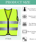 Product size chart for Kids Reflective Safety Vest 20 Pack High Visibility Neon Vests With Zipper For Ages 3 To 10