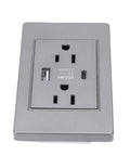 Upgrade Your Walls with this Sweet Grey Decora Outlet Featuring a Rock Solid Usb Type C Fast Charge Port and Matching Faceplate