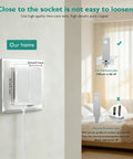 Close-up of White Noise Sound Machine Charger And Replacement Power Adapter For SS 2000 Sound Spa Portable Unit plugged into wall socket