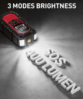 Grab-And-Go All-In-One Jump Starter With Air Compressor And Tire Inflator, showing LCD and 400 Lumen LED light on gray surface