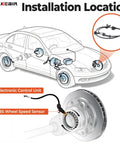 Installation location diagram for Direct Quick Swap Front Abs Wheel Speed Sensor Pair For Chevy Silverado Tahoe Suburban Avalanche.