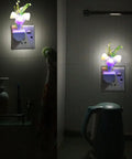 Sensor LED Night Light Color Changing Plug In Mushroom Lamp Dream Bed Light Cute Night Light For Kids And Adults With Soft Eye Safe Glow And No Fuss Nighttime Navigation in dim bathroom setting