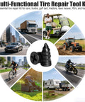 61 Piece Screw Tire Plug Kit With Screwdriver, suitable for cars, trucks, motorcycles, tractors, bicycles, and more. Multi-functional use.