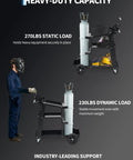 Beefy 3 Tier Welding Cart With 360 Degree Swivel Wheels, Tank Storage And Safety Chains - Heavy Duty MIG TIG ARC MMA Plasma Cutter Cart