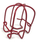 Red Metal Fire Sprinkler Head Guard Covers Tough As Nails Protection For Pendant Upright And Horizontal Heads 1/2 To 3/4 Inch Thread Pack Of Six Warehouse Impact Shields viewed from an angled perspective.