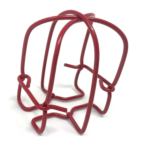 Rock Solid Metal Fire Sprinkler Head Guard Covers for Pendant Upright and Horizontal Heads, red metal cage design.