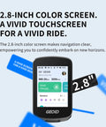 2.8 inch color touchscreen GPS bike computer with smart map navigation and reroute planning display screen