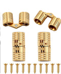 4 Pcs 8mm Hidden Brass Barrel Hinges For Jewelry Boxes And Small Furniture 180 Degree Concealed Hinges With Drill Bit And Screws Includes Installation Kit For Wooden Boxes Craft Projects And DIY