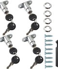 Built Tough 4 Pack Push Plunger Cabinet Lock With Keyed Alike Drawer Catch For Filing Box Zinc Alloy Chrome Finish with keys and screws
