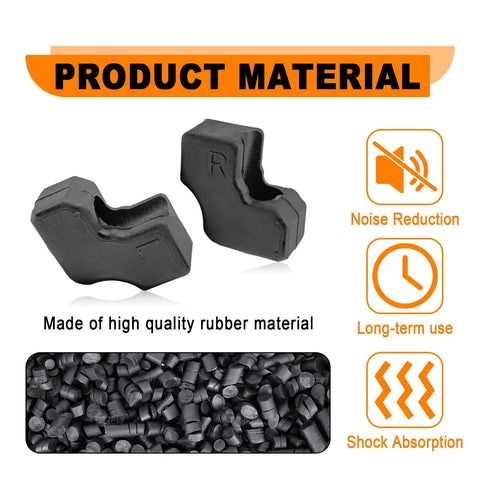 Tailgate Upper Rubber Bushing Bumper For Ford Super Duty F250 F350 F450 F550 2017 2018 2019 2020 2021 2022 Left And Right Black Replacement Part Direct Fit Replacement For Easy Install, showing rubber material quality, noise reduction, and shock absorption features.