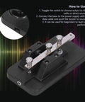 Portable Morse Code Key And CW Practice Tool Telegraph Tapper with Buzzer, ABS and iron build, close-up view