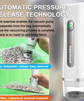 Automatic pressure release in No Frills Set Of 30 BPA Free Reusable Sous Vide Vacuum Bags With Air Valve for easy use.