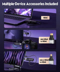Wireless HDMI Transmitter And Receiver Set 4K Decode And 1080p At 60Hz Output connected to laptop, camera, and monitor