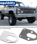 Fuel Pump Mounting Plate With Chrome Bolts For Chevy Small Block Engines 265 283 305 307 327 350 400 Fits Mechanical Fuel Pumps With Gasket For Tight Seal And Easy Mount