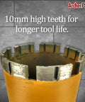 Archer PRO 3-inch diamond turbo core drill bit, orange body with diamond teeth, close-up view
