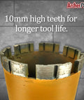 Turbo Diamond Core Drill Bit 4-1/2 Inch For Concrete And Masonry with 10mm high teeth for longer tool life on gray background