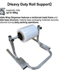 Rock Solid Bubble Wrap Dispenser Stand With Adjustable Plastic Baffles And Heavy Duty Steel Frame for 50kg rolls.