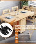 Black Table Leaf Latch Lock Hardware Kit With Mounting Screws For Folding Dining Tables Easy Peasy Install Straight Up Secure Connector Tight Fit No Mess Setup on a dining table with modern design.