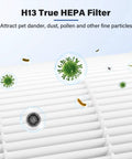 Close-up of H13 True HEPA filter capturing particles for 4 Pack BD02L True HEPA Replacement Filters For BD02L Purifiers