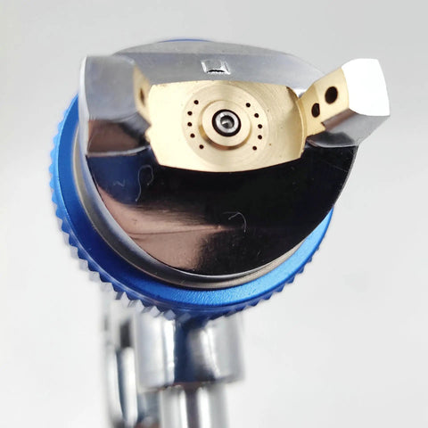 Heavy Duty 206S Pneumatic Paint Spray Gun With 1.7mm Nozzle showing brass nozzle detail for precise atomization and finish.