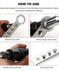 Rivet Gun Adapter Kit For Cordless Drill With 2.4mm 3.2mm 4.0mm 4.8mm Rivet Heads assembly instructions with ergonomic design.