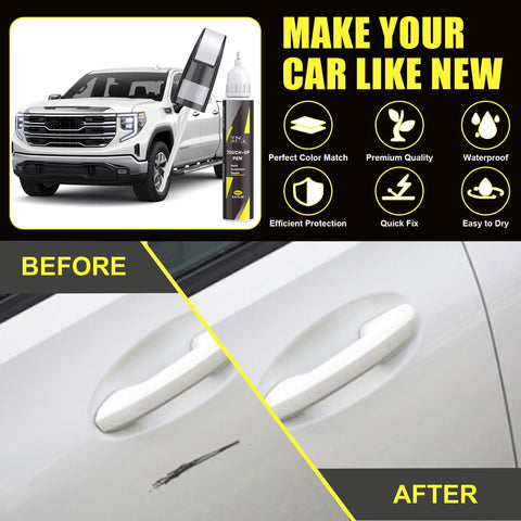 Chevrolet Cypress Gray Exact Color Match Two In One Scratch Repair Paint Kit with before and after scratch repair results