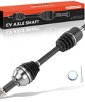 Front Left CV Axle Shaft Assembly For Nissan Rogue AWD 2008 Through 2015 with heavy duty thermoplastic boot and accessories.