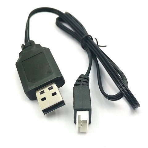 Two Pack USB Charger Cable 1A with XH3P Connector for 7.4V LiPo RC Cars, Drones, Quadcopters