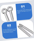 Stainless Eyebolt Lashing Eyes For Load Securing Self Tapping Eye Screws Kit 6 Pack Heavy Duty Eye Bolt Screws For Marine RV Trailer Hardware Ideal For Tow Vehicles And Heavy Haul Applications, stainless steel