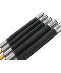 Brass Roll Pin Punch Set with Knurled Steel Handles 8 inch 5 piece showing grippy knurled handles and labeled pin sizes.