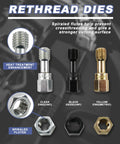 51 Piece Thread Repair Kit With Taps, Dies, Files And Gauges For UNC, UNF And Metric Threads, Pro Grade Rethreading Set