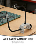 Helping Hands Soldering Table Clamp Dual Arm Third Hand Tool with nonskid vise on workspace near PCB board