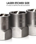 Close-up of 42CrMo steel bolt removers from the Five Piece Heavy Duty Bolt Remover Set With One Half Inch Drive Impact Extractors