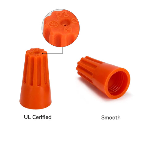 Orange Wire Connectors Pack 500 Pieces Twist On Insulated Electrical Wire Nuts For AWG 20 To 14 With Spring Insertion