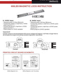 Heavy Duty Double Door 600lb Indoor Electric Magnetic Lock With LED Sensor manual and circuit schematic for installation