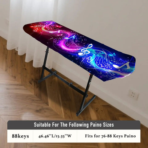 Neon Music Wave 88 Key Keyboard Dust Cover Stretchy Elastic Milk Silk Fit For Piano Protects in practice rooms and home spaces