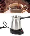 Turkish Coffee Maker 600ML Stainless Steel Electric Kettle With Large Capacity For Coffee Tea And Milk Ergonomic Anti Scald Handle Pot Warmer US Plug
