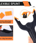 ECY 4.5-inch plastic spring clamp with black body, orange non-slip pads, and removable orange inserts; front view