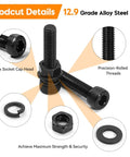 12.9 grade alloy steel hex socket head cap screws with lock and flat washers, part of 1760 Piece Nuts And Bolts Kit With M2 M3 M4 M5 Screws