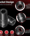17mm Harmonic Balancer Socket For Half Inch Drive, built tough heavy duty 77060 crank bolt socket with 6-point design.