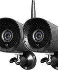 2 Pack Outdoor WiFi Security Cameras 2K Night Vision Motion Detection IP66 Waterproof Cloud Storage Alexa Compatible For Home