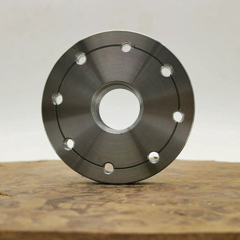 Heavy Duty 3 Inch Wood Lathe Steel Faceplate With 1-8 TPI Thread, Eight Mounting Holes, Flat Tail Surface For Easy Removal
