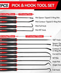 12 Piece Pick And Hook Tools Set Long And Mini Automotive Pick Set For O Ring Oil Seal And Gasket Removal With Non Slip Grip