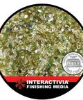 Extra Coarse Crushed Glass Abrasive For Blasting Cabinets And Guns, 19 Lb 8.6 Kg Pack, Mesh 16, 1854 To 940 Microns, close-up view.