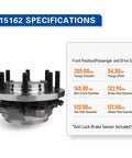 Front Wheel Hub And Bearing Assembly For 2014-2018 Ram 2500 And 2013-2018 Ram 3500 With ABS 8 Lug Front Position Driver Or Passenger Side